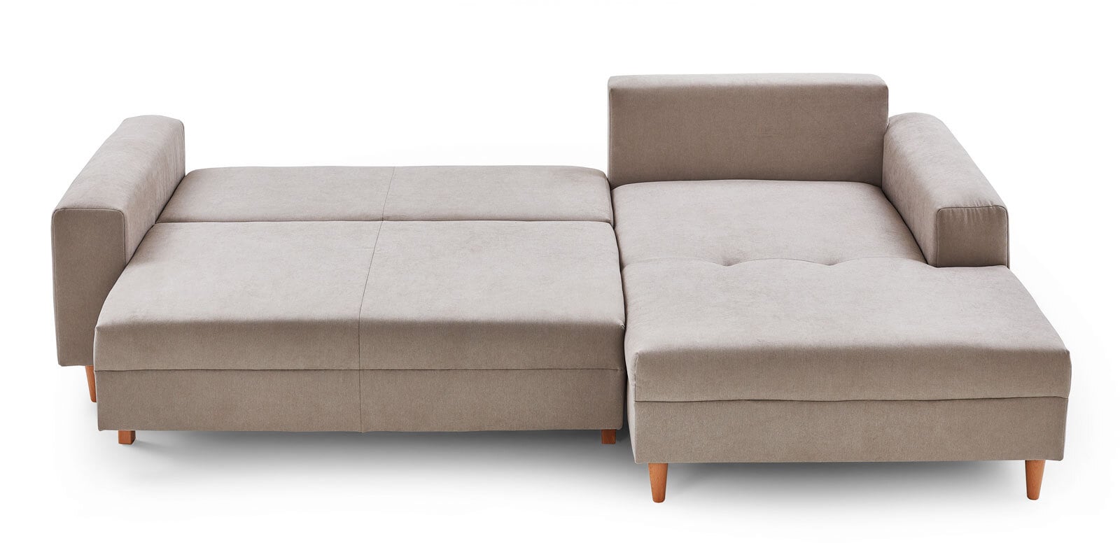 Ecksofa AGATHE Stoffbezug 275 x 173 cm beige