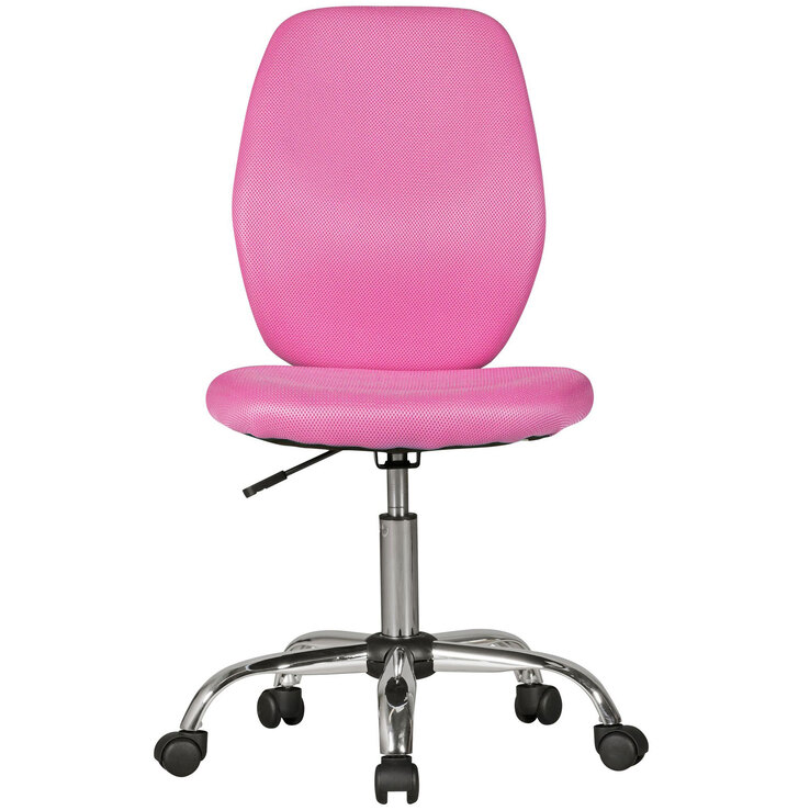 Schreibtischstuhl Mesh Silberfarbig/ Pink