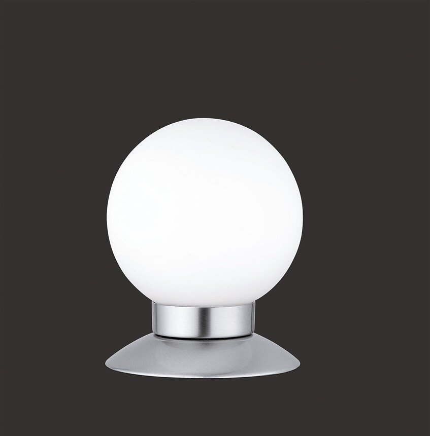 RL LED Tischlampe PRINCESS 10 cm silberfarbig mit Glas weiß