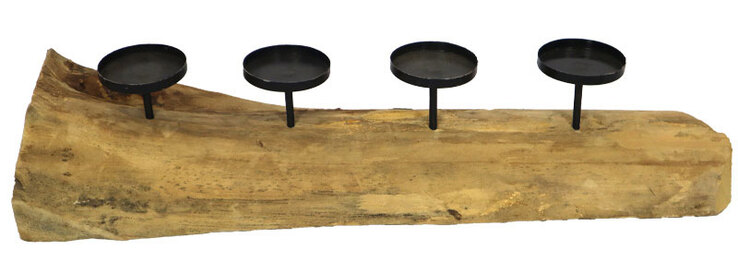 Kerzenständer HOLZSCHEIT 32 cm Teak