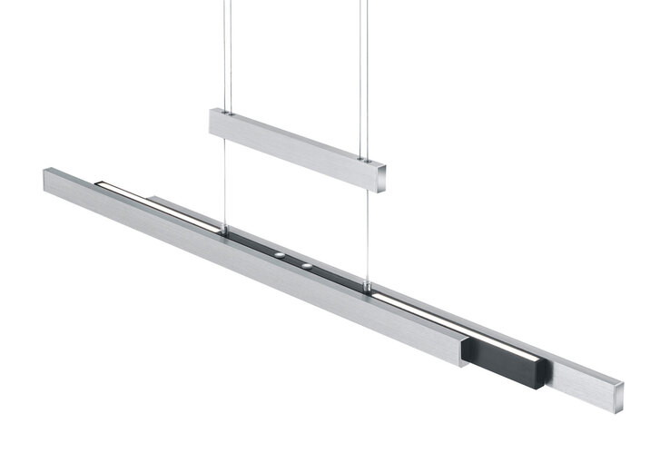 TRIO LED Pendellampe TRAJAN alufarbig