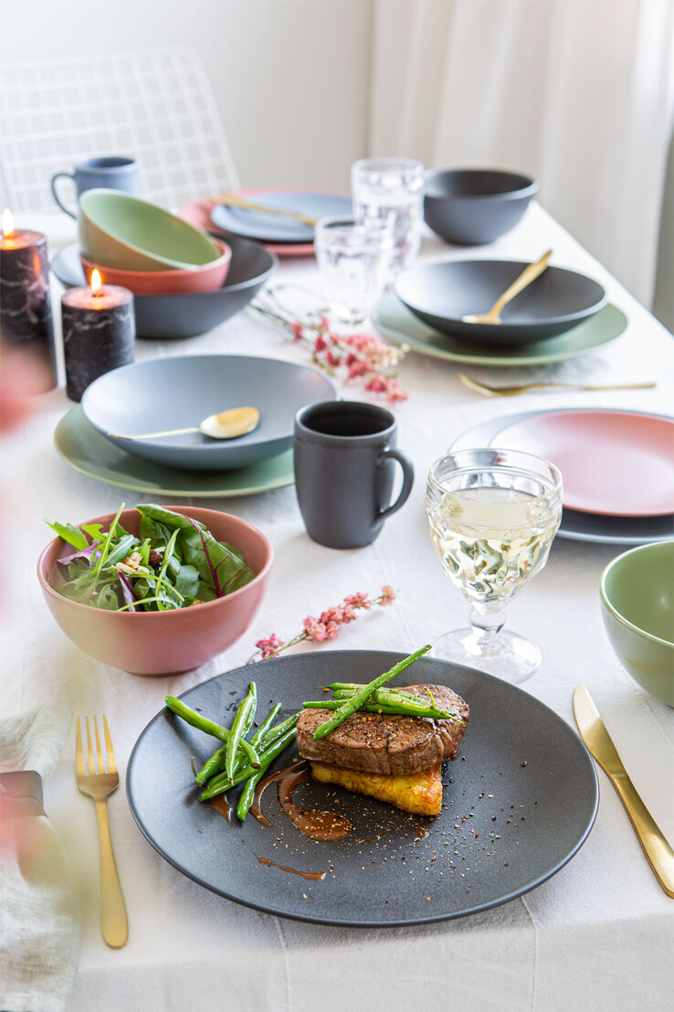 CreaTable Speiseteller SOFT TOUCH 6er Set schwarz