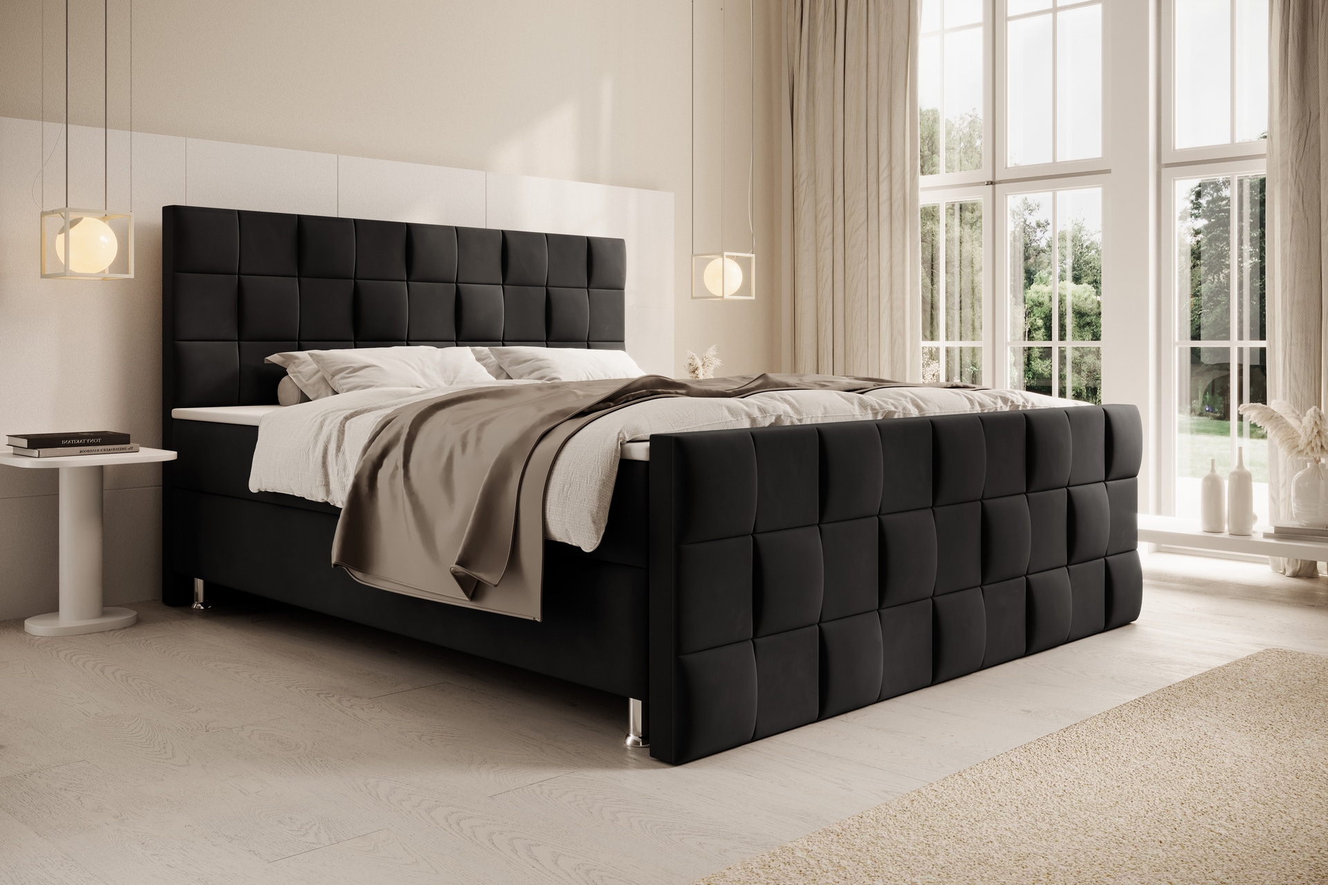 Boxspringbett TARIFA 180 x 200 cm schwarz