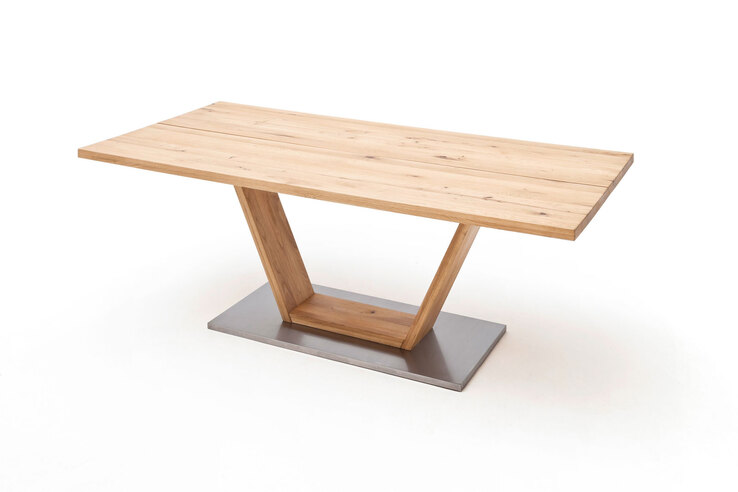 CASAVANTI Esstisch GRETA III 160 x 90 cm braun/ silberfarbig