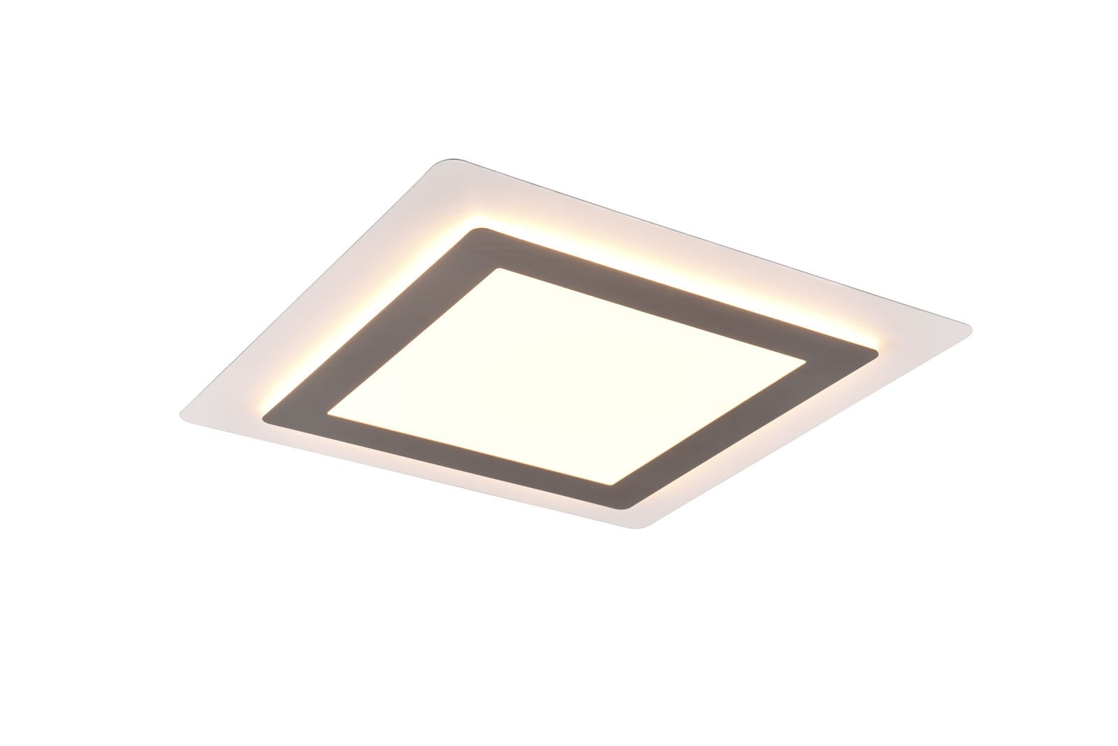 TRIO LED Deckenlampe MORGAN 45 x 45 cm nickelfarbig