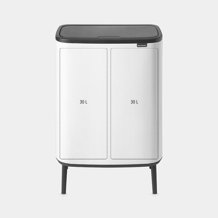 brabantia Mülleimer BO TOUCH BIN HI 2 x 30 Liter white
