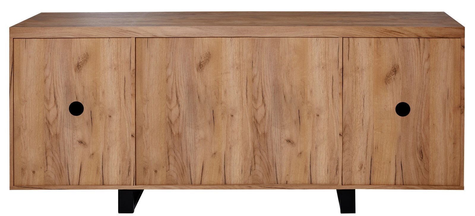 Sideboard ASPEN 180 x 74 cm Kerneiche/ schwarz