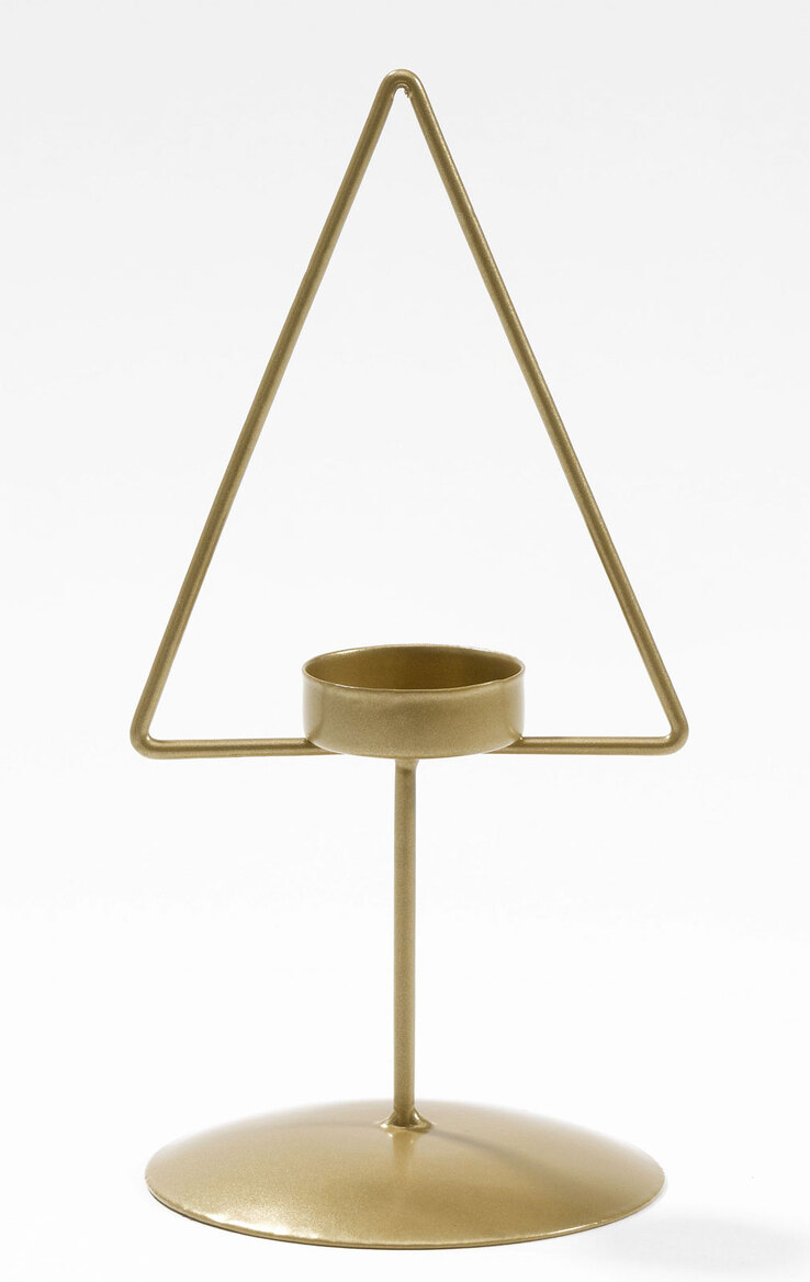 casaNOVA Teelichthalter XMAS TREE 20 cm goldfarbig