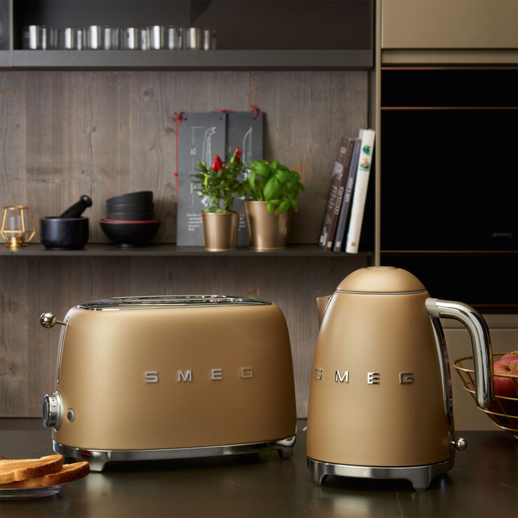 SMEG Toaster 2-Schlitz KOMPAKT Champagner matt