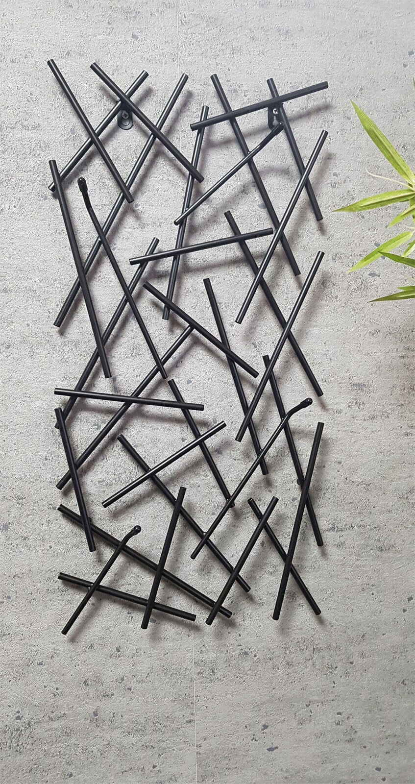 Wandgarderobe 30 x 60 cm schwarz
