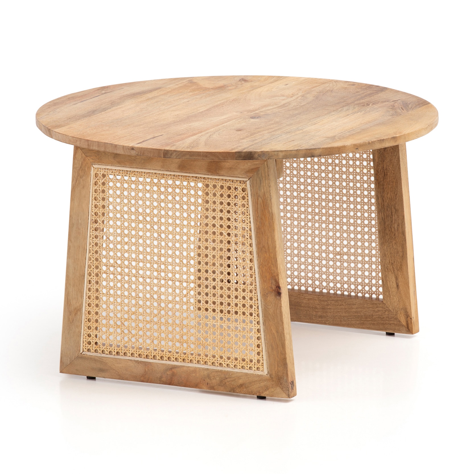 CASAVANTI Couchtisch 65x40 cm Mango Massivholz/Rattan braun