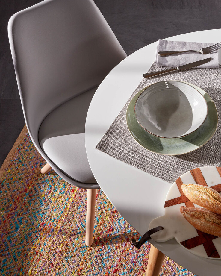 Kave Home Esstisch oval OQUI 120-200 x 90 cm Buche weiß