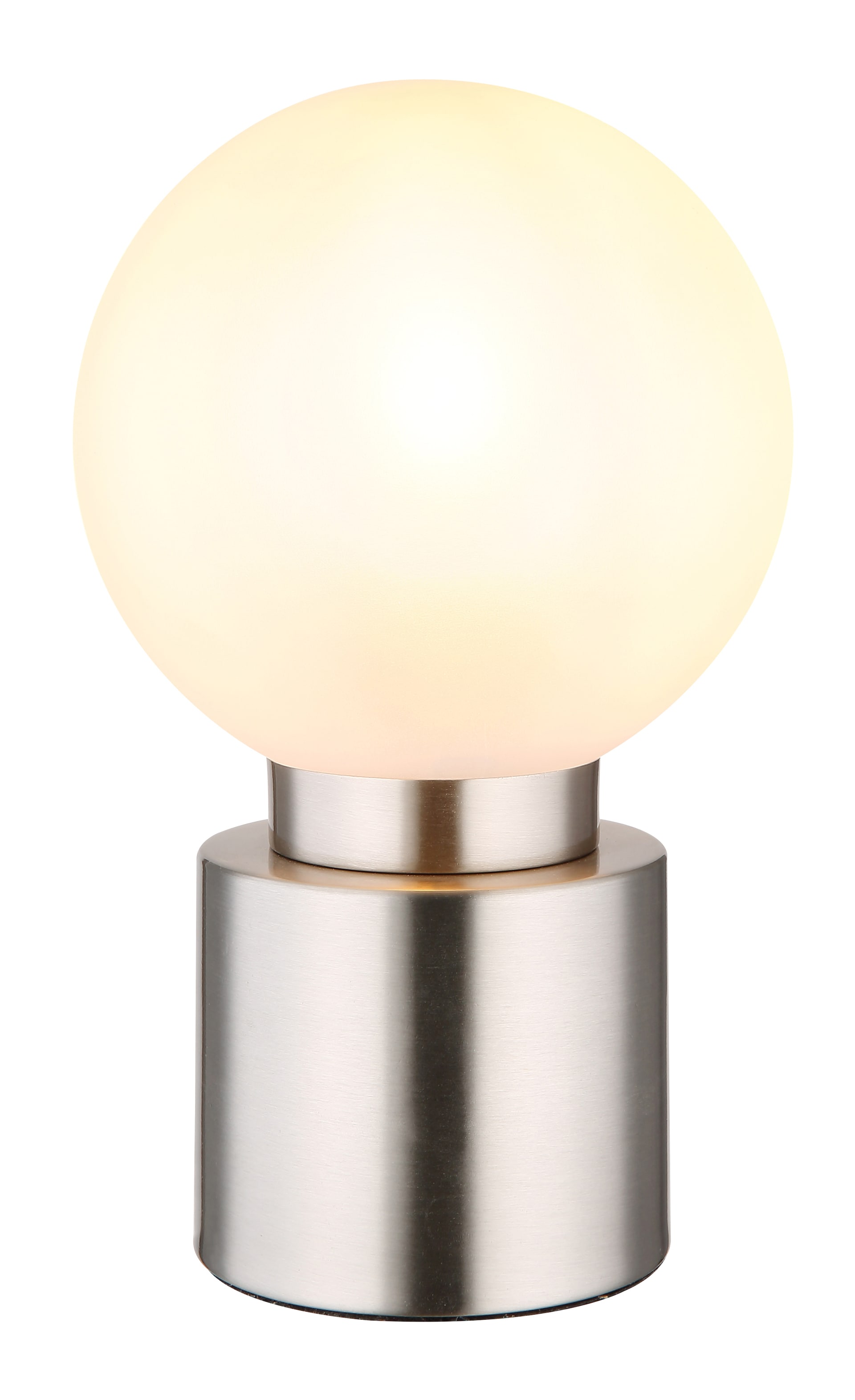GLOBO Retrofit Tischlampe MARKA nickelfarbig /Opalglas