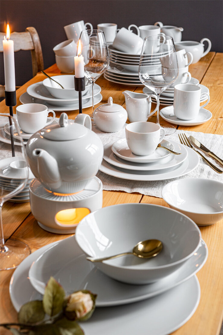 Seltmann Weiden Kaffee-Untertasse RONDO LIANE 6er Set weiß