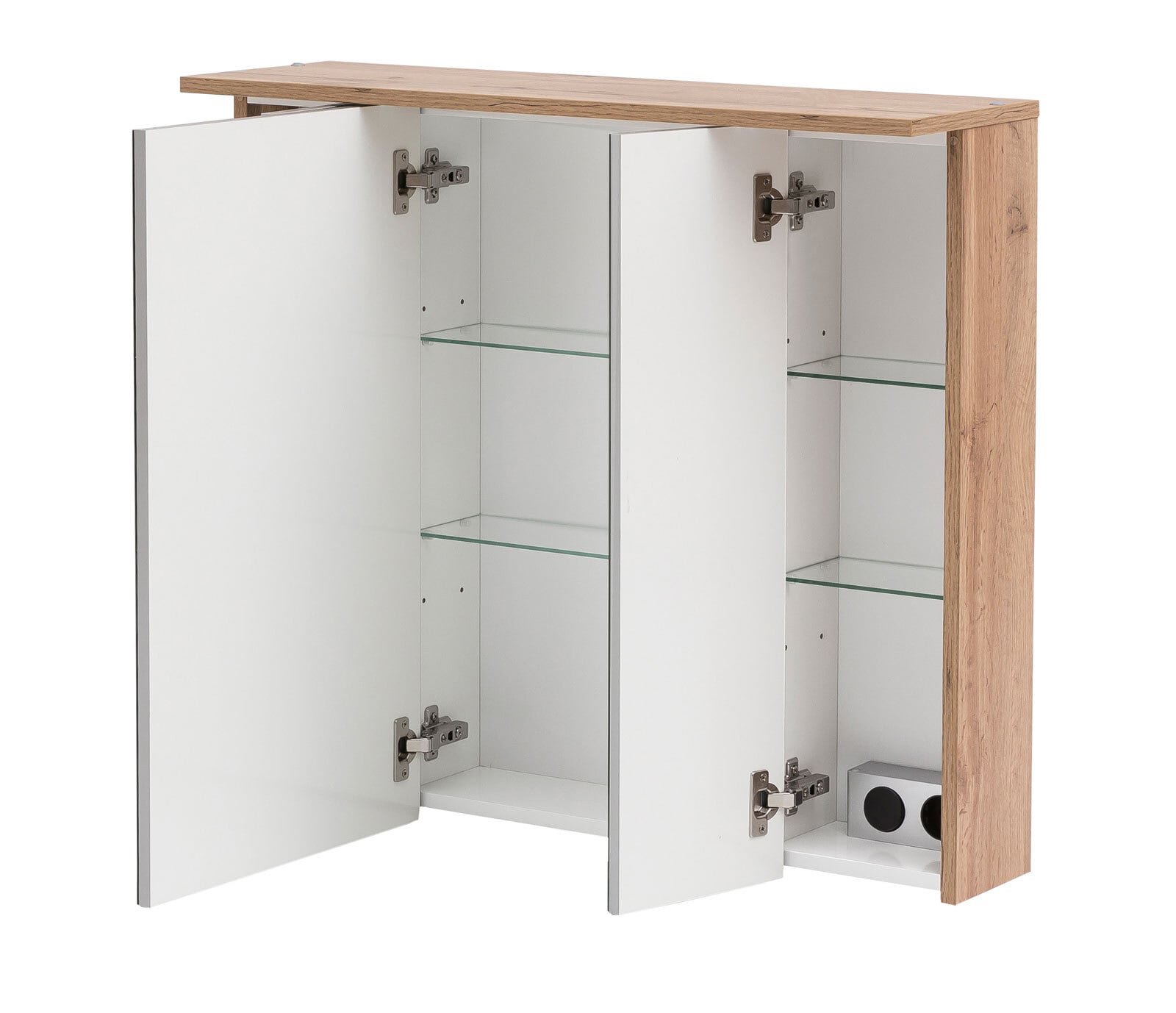 Spiegelschrank NORA 80,5 x 72,3 cm Eiche Landhaus