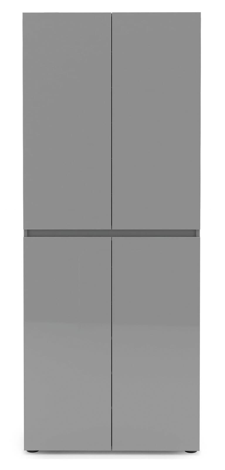 CASAVANTI Schuhschrank VERONA 80 x 200 cm Grau Lack
