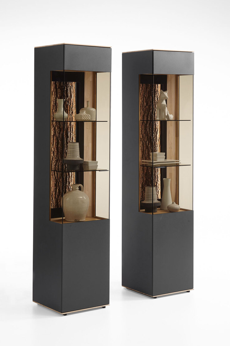 hartmann Vitrine I RUNA L Kerneiche natur /anthrazit