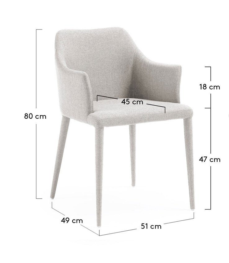 Kave Home Esszimmerstuhl CROFT 2er Set grau