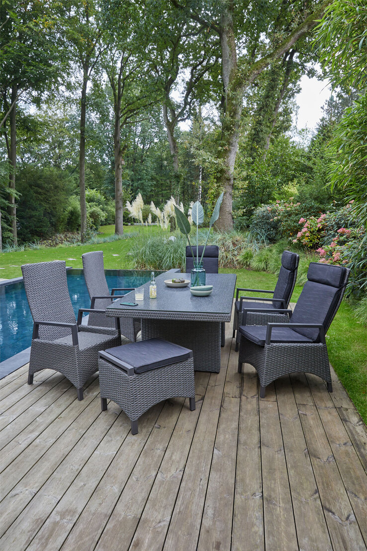 Garden FLAIR Positionsstuhl Garten LEA 2er Set graumix /anthrazit