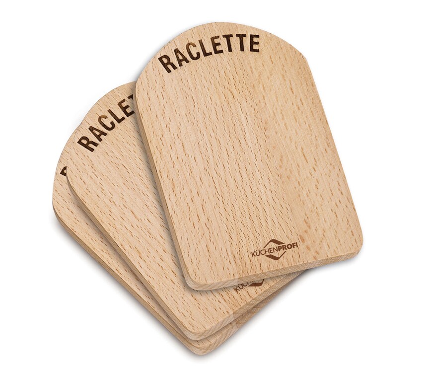KÜCHENPROFI Raclette-Brettchen 4er Set Holz