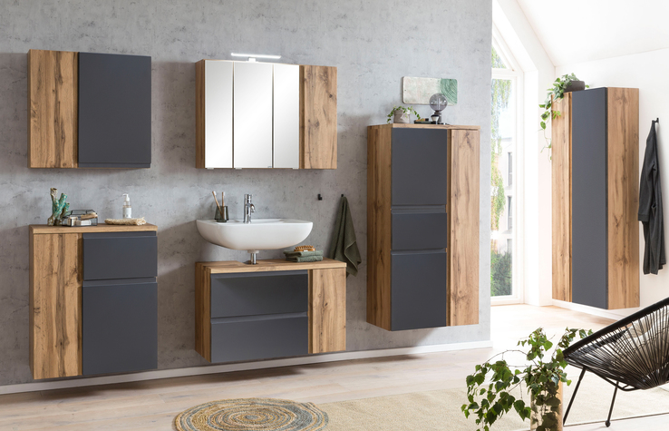 Bad-Spiegelschrank GENT braun MDF-Tür rechts