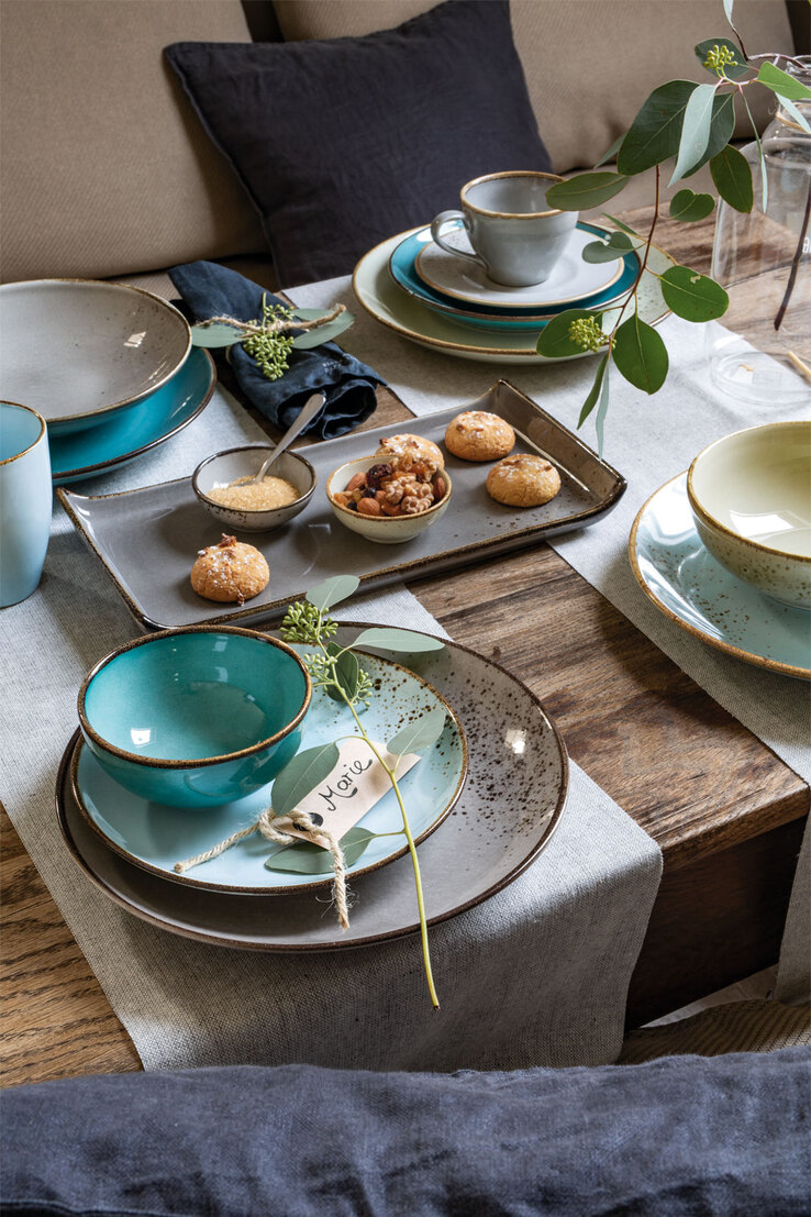 CreaTable Untertasse NATURE COLLECTION 6er Set hellblau