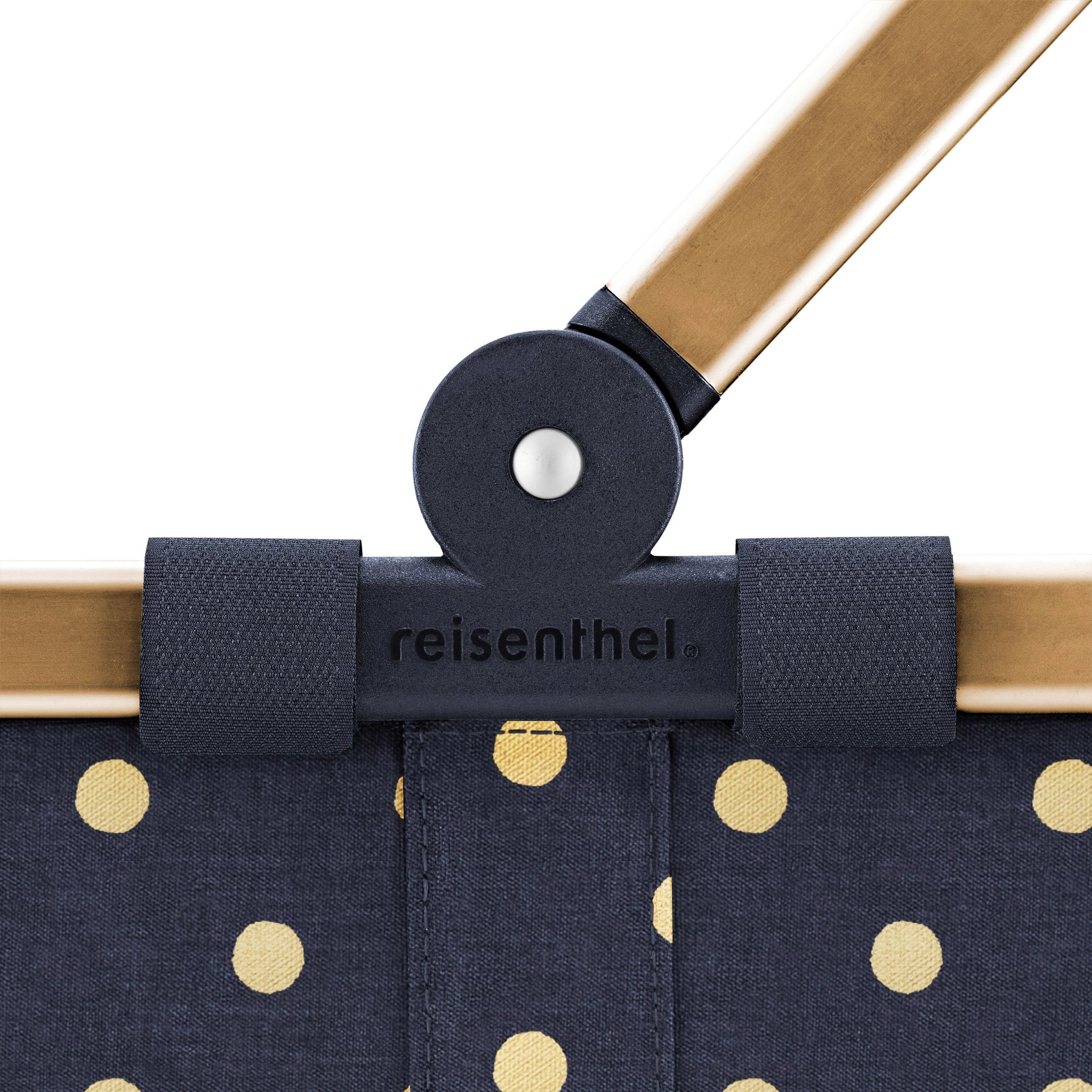 reisenthel Einkaufskorb CARRYBAG 22l blau/Polkadots goldfarbig