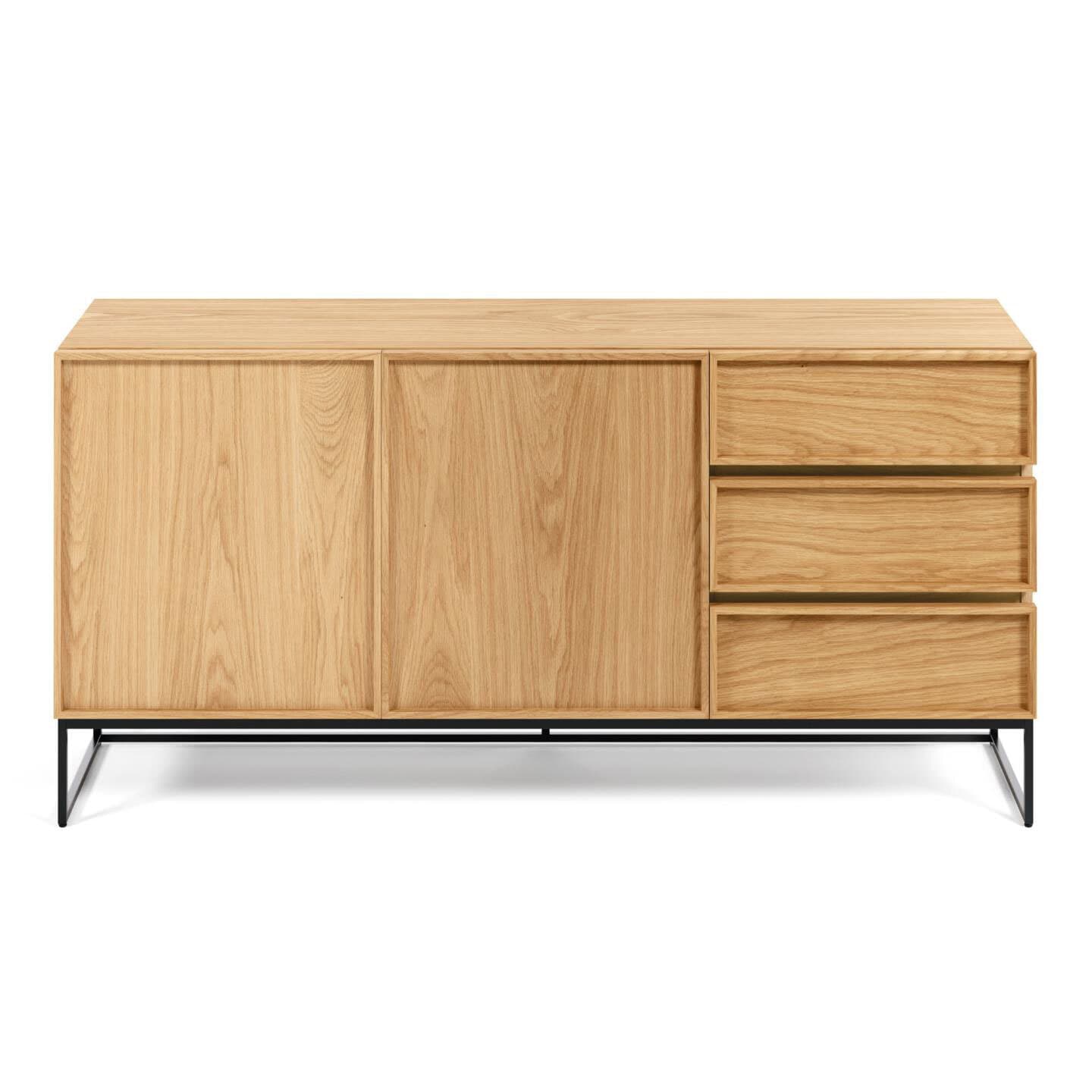 Kave Home Sideboard TAIANA 160 x 78 cm Eiche braun Stahl schwarz