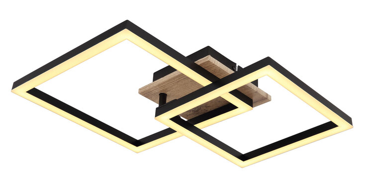 GLOBO LED Deckenlampe BOSSY 53 x 38 cm Holzoptik