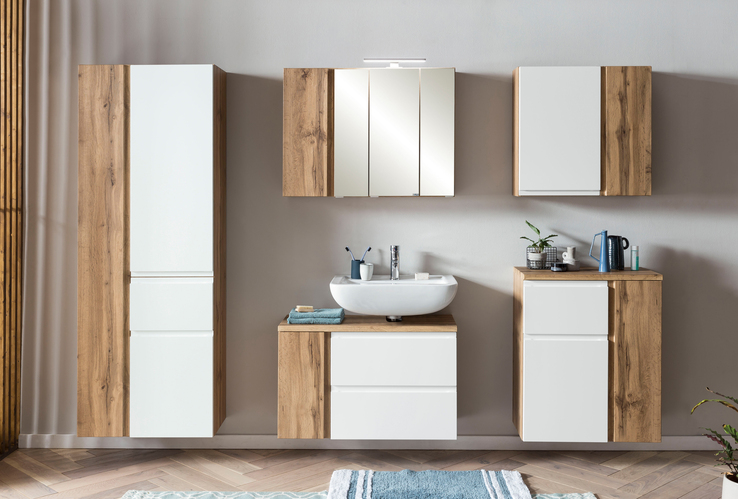 Bad-Spiegelschrank GENT braun MDF-Tür rechts