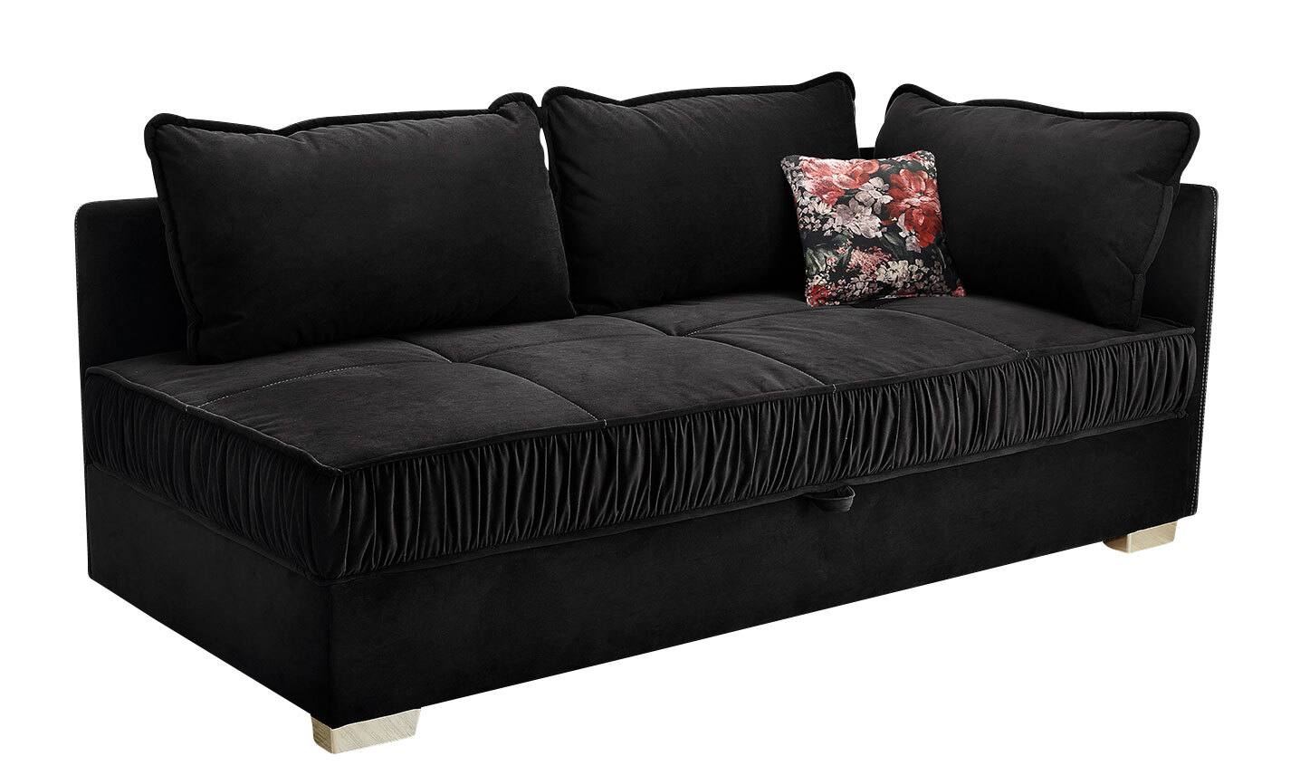 Schlafsofa LINA 207 cm schwarz