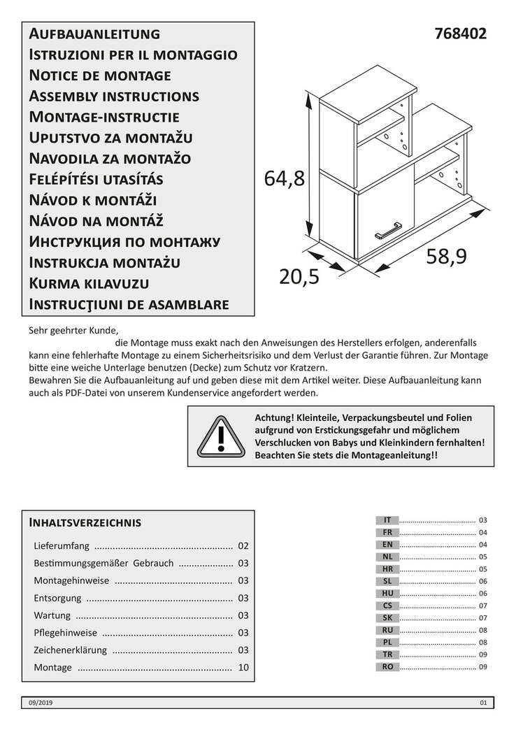 Hängeschrank NORA 59,8 x 64,8 cm Eiche Landhaus