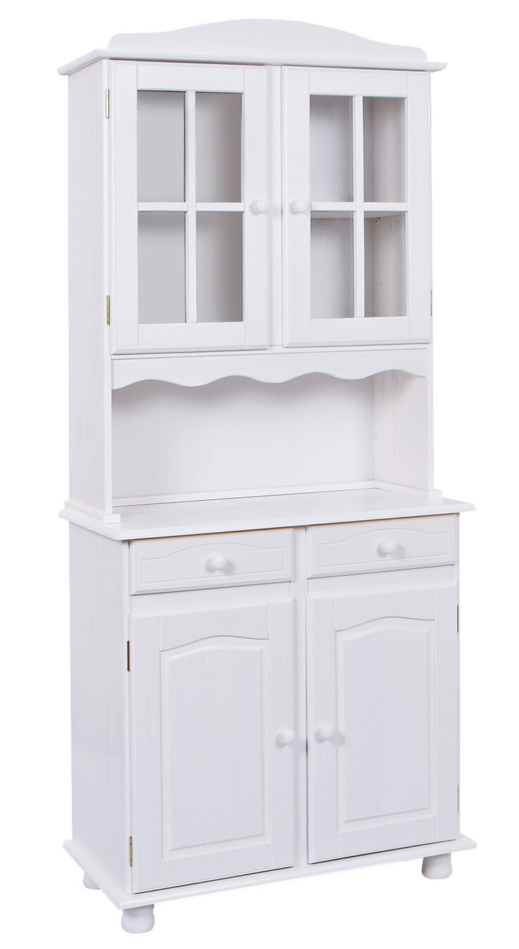 Buffet ADRIAN 88x198x43 cm Massivholz Kiefer weiß