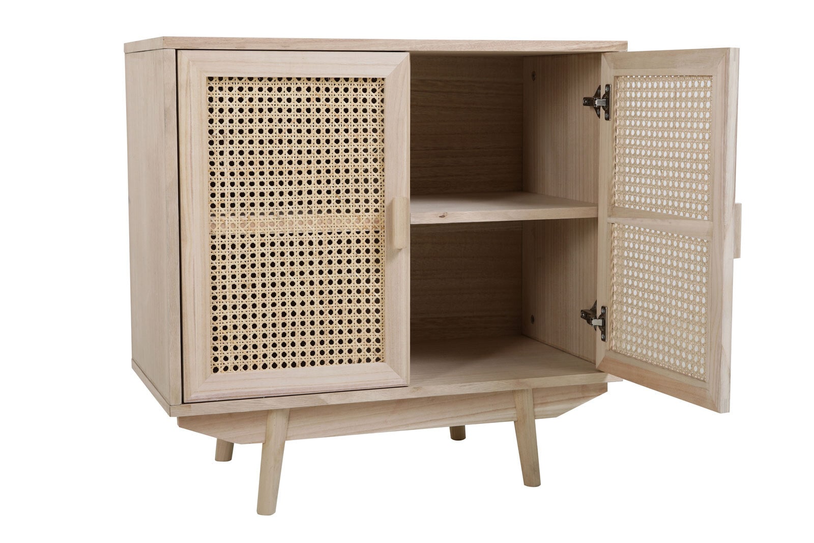 Kommode 67 x 65 cm Braun/ Rattan