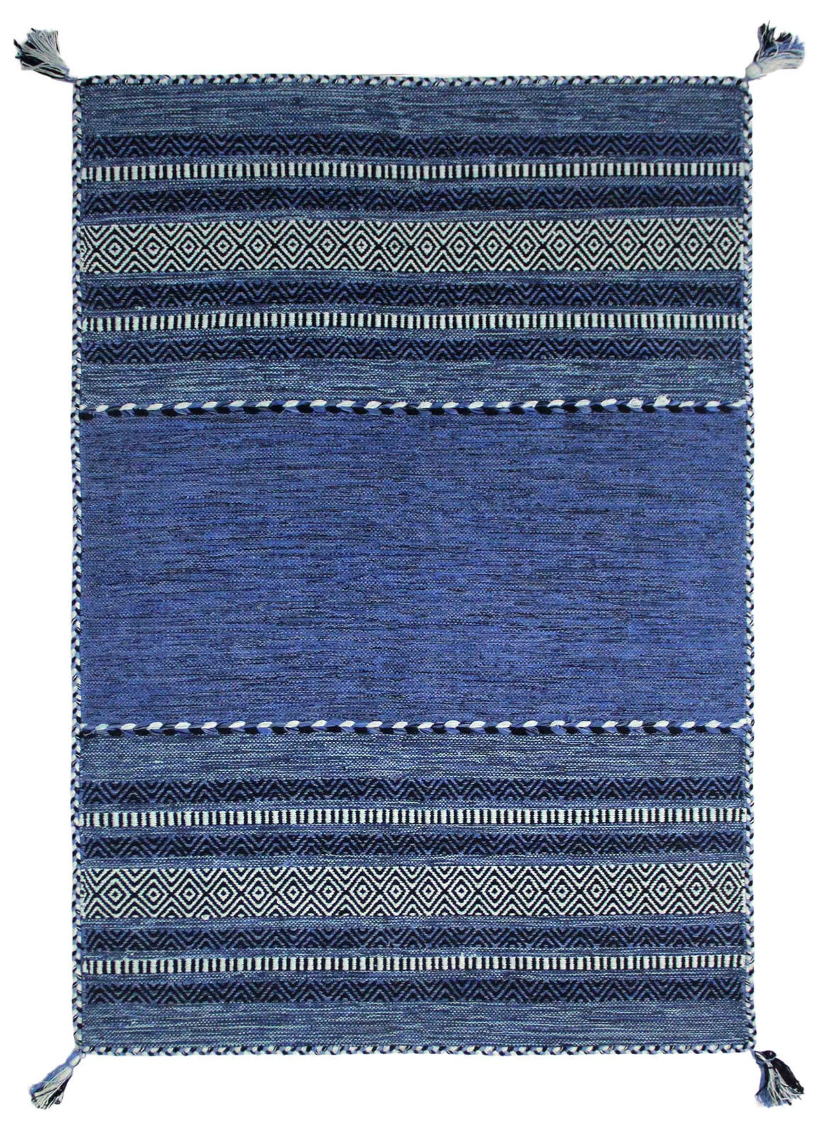 Wollteppich NAVARRO 70 x 130 cm blau