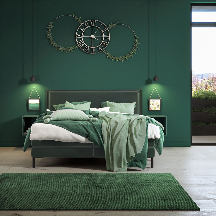 LIFE STYLE by schlaraffia Boxspringbett SENSATION 180 x 200 cm grün