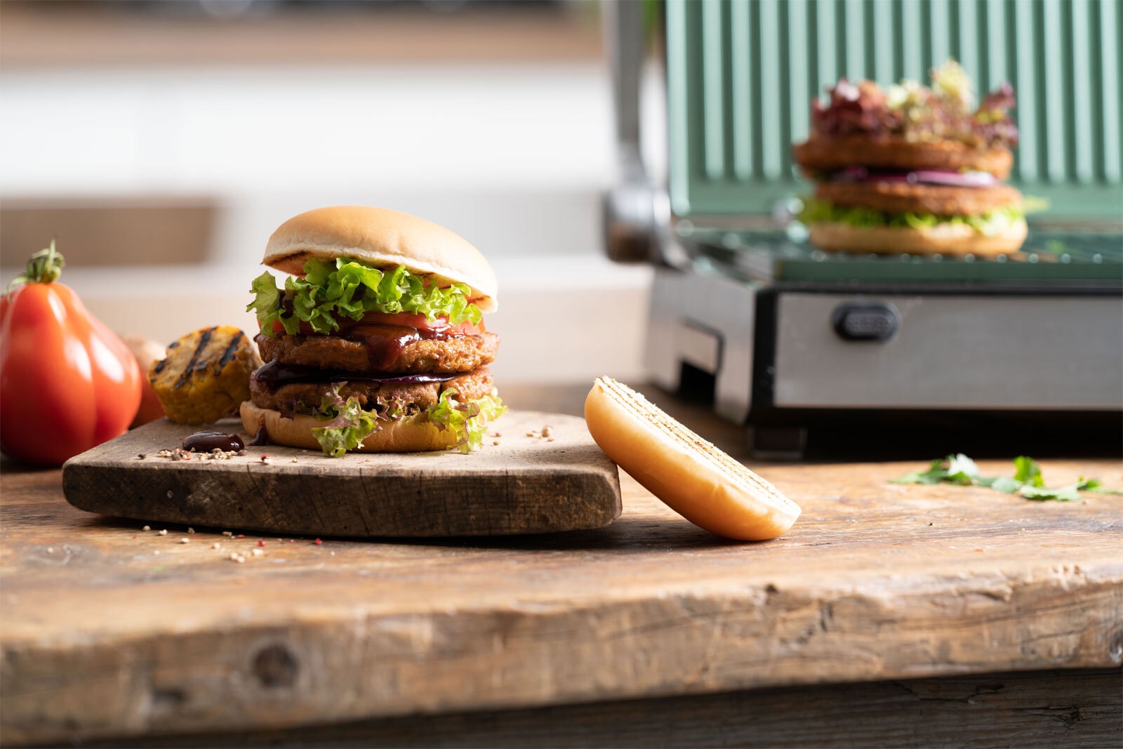 JUST VEGAN Kontaktgrill CERA schwarz /grün 