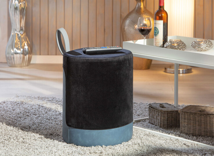 Hocker MILIAN schwarz 38 x 43 x 32,5 cm