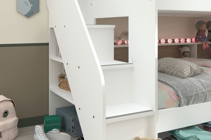 Parisot Etagenbett mit Bettschubkasten weiß/braun