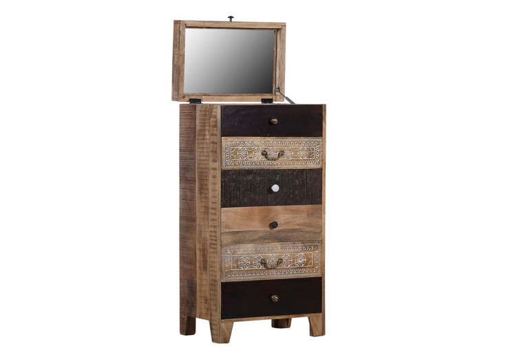 INTERhome Kommode PUNO 42 x 120 cm braun/ mehrfarbig