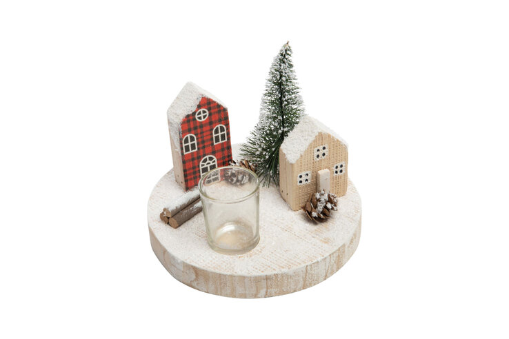 Weihnachten Deko-Objekt Häuser 19 cm Treibholz