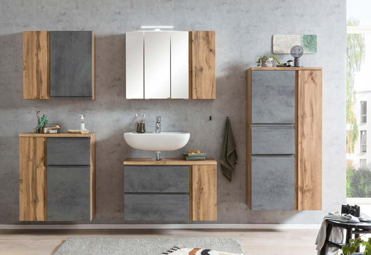 Bad-Spiegelschrank GENT braun MDF-Tür rechts