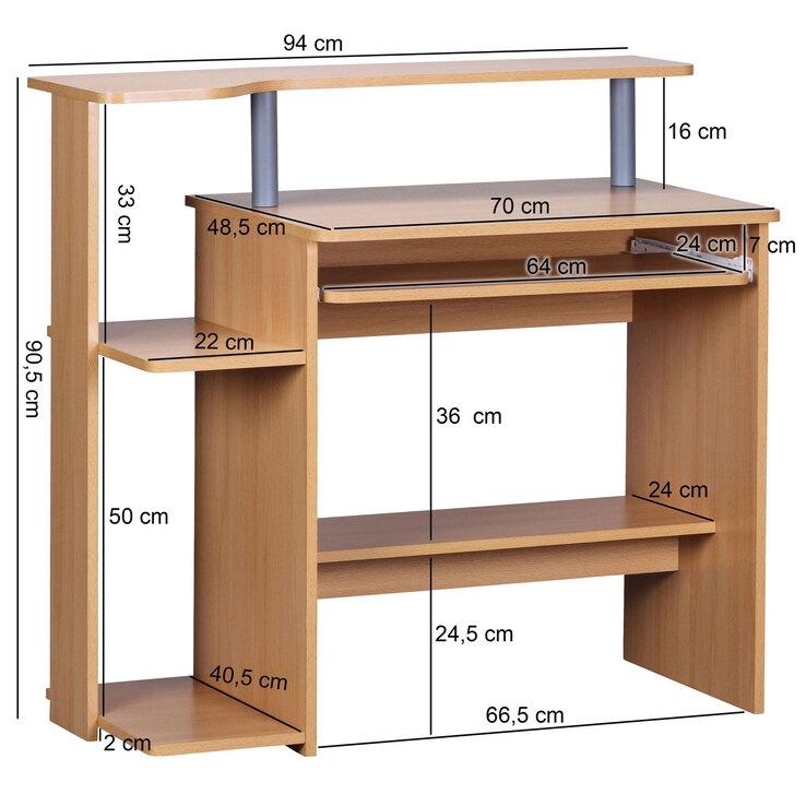 Computertisch 94 x 48,5 cm braun