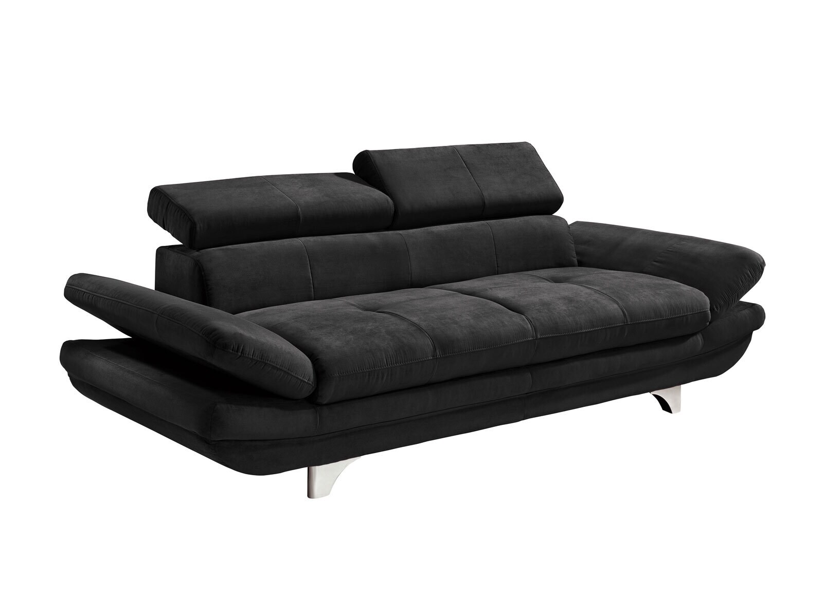 Sofa 3-Sitzer COTTA 104 x 233 cm Stoffbezug lavaschwarz
