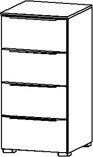 Kommode ALDONO I 42 x 40 x 81 cm NB graphit