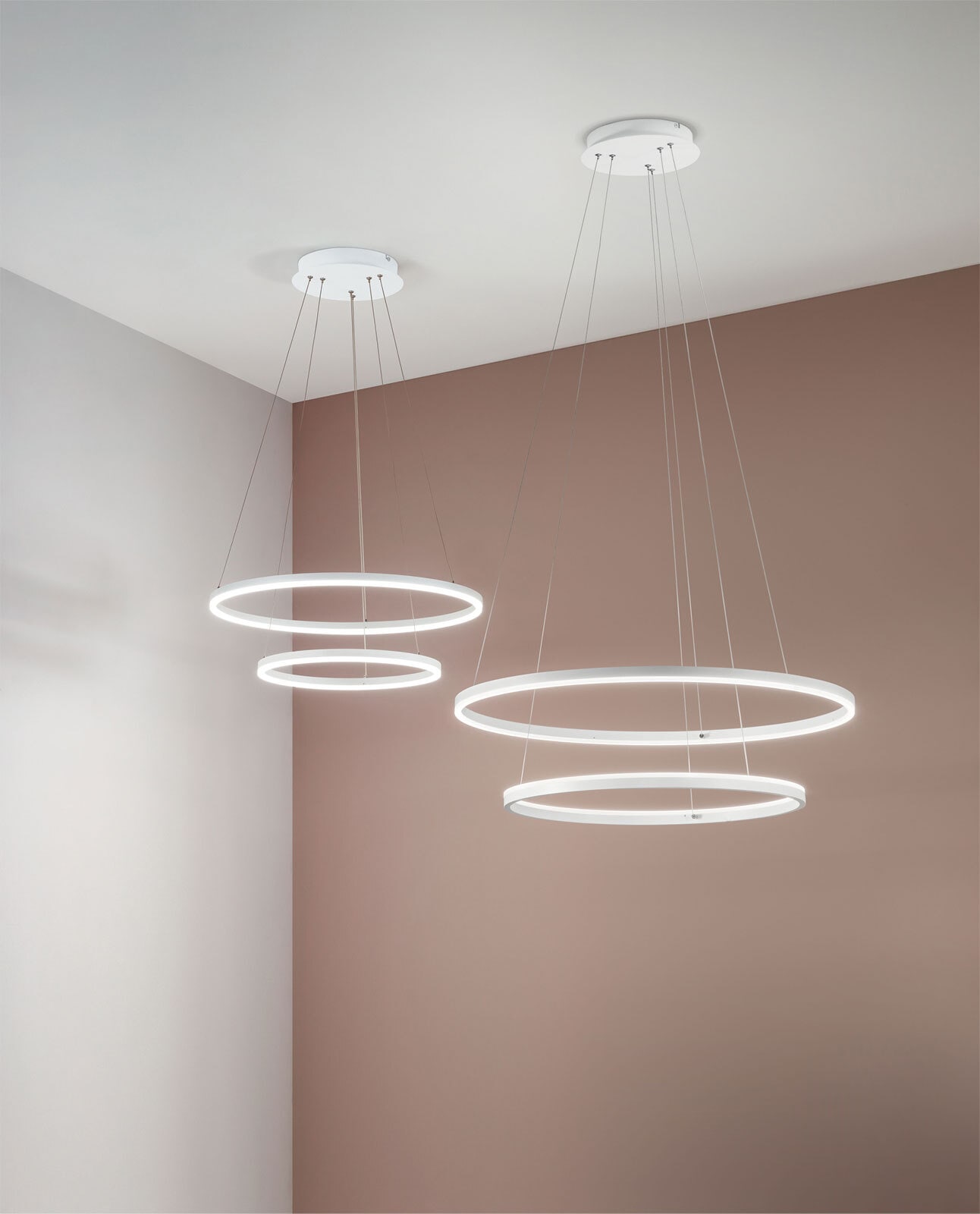 FABAS LUCE LED Pendelleuchte GIOTTO 2-flg weiß