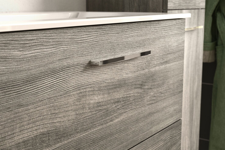 Waschbeckenunterschrank YORK 60 x 52 cm Rauchsilber grau