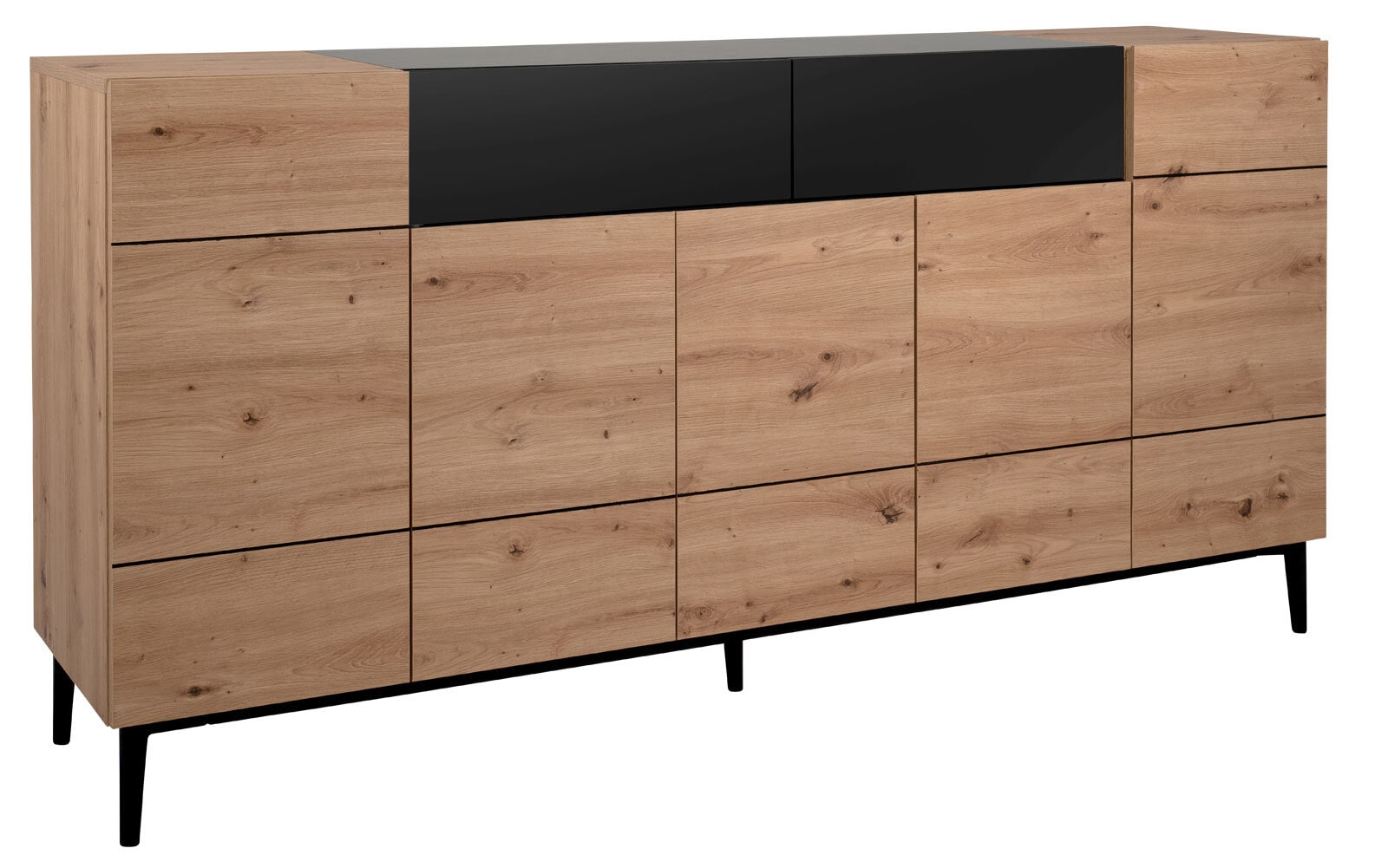 Sideboard NOLA 180 x 90 cm Artisan Oak-Dekor/schwarz