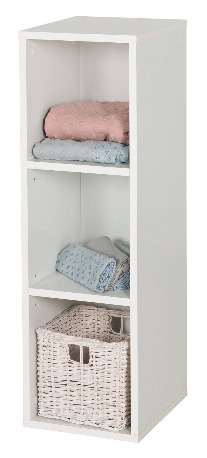 Seitenregal für Wickelkommode 27 x 88 x 32 cm NB weiß/braun