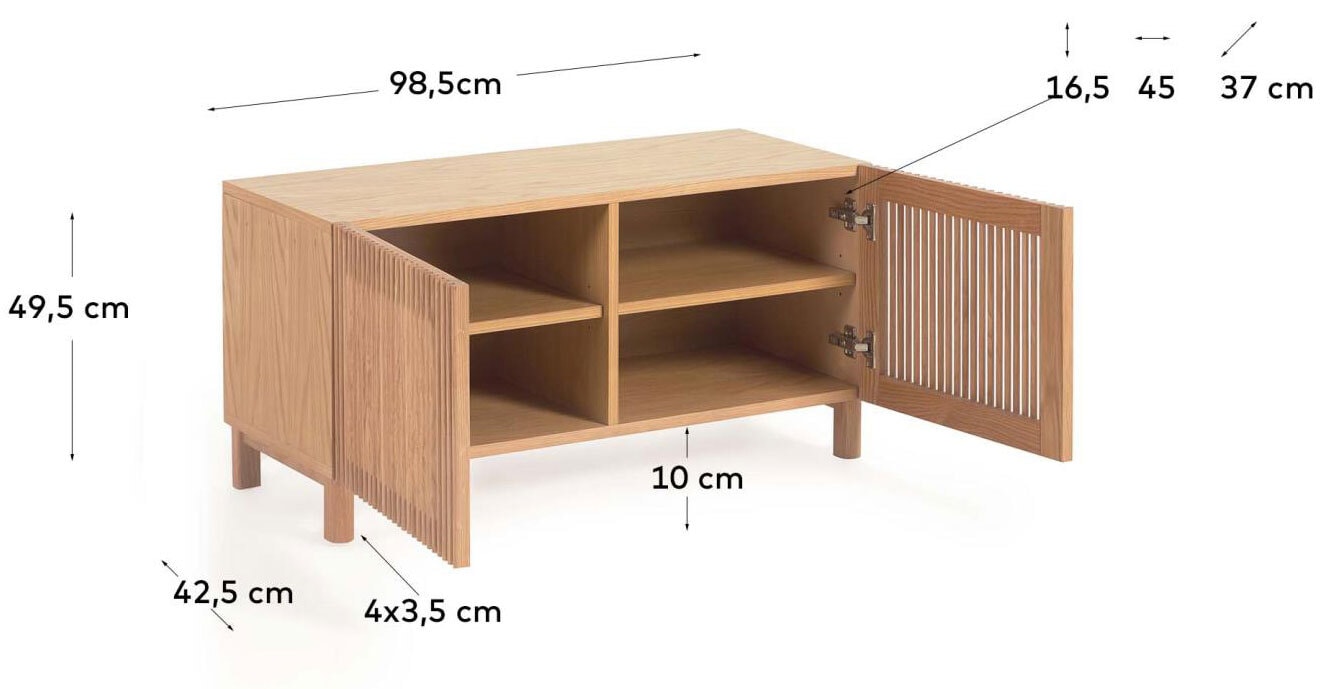 Kave Home Sideboard BEYLA 98,5 x 49,5 cm Eiche braun 